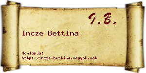 Incze Bettina névjegykártya